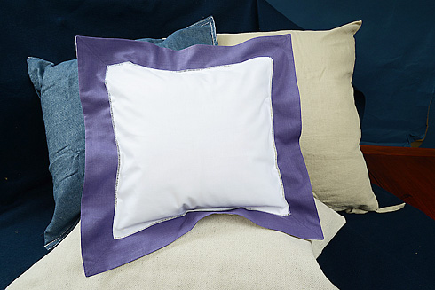 Square Hemstitch Baby Pillow with Imperial Purple color. 12" SQ.